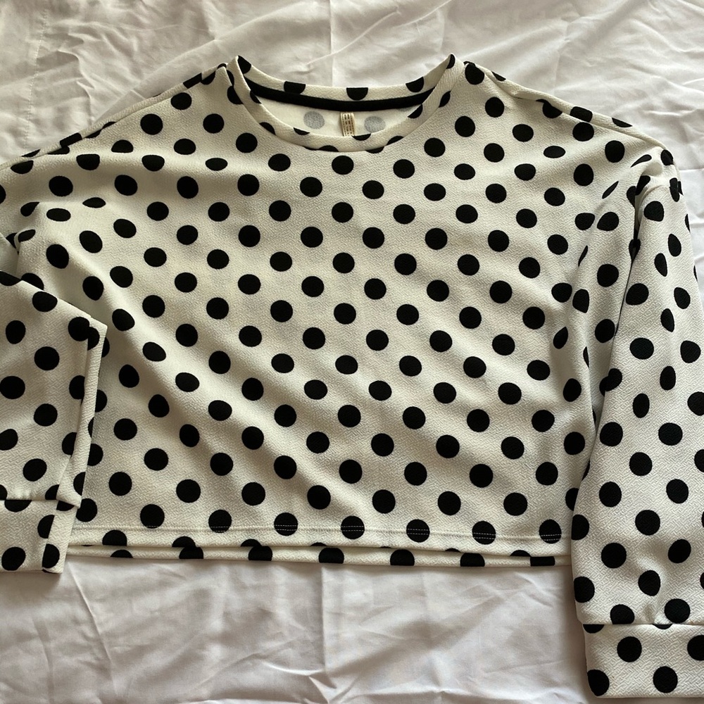 White cropped blouse